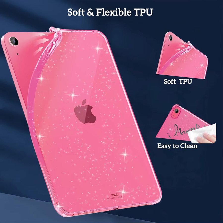 Glitzer Silikonhülle für Apple iPad 11. Generation 11 Zoll und 10. Generation 10,9 Zoll in Grau und Pink - Bild 2