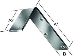 VORMANN Starkwinkel aus Stahl, verzinkt, Farbe: Silber, B/T/H: 100 x 50 x 40 mm, Stärke: 4,8 mm - Bild 1
