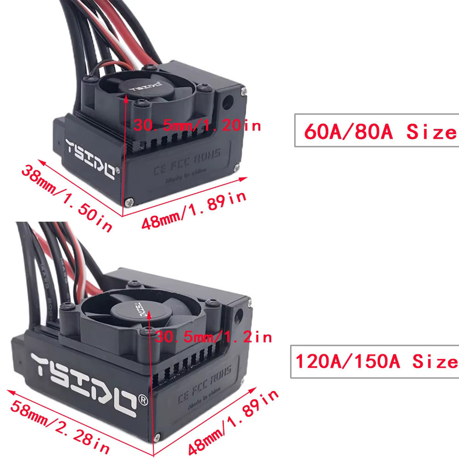 YSIDO ESC für RC Bürstenlosen Motor mit ALU Shell - Bild 3