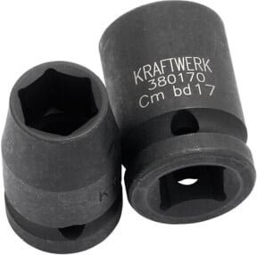 Kraftwerk 1/2 Zoll Schlag-Stecknuss 17 mm aus Chrom-Molybdän in Schwarz - Bild 1