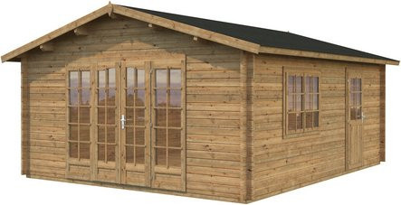 Palmako Irene Gartenhaus aus Fichtenholz in Braun mit Satteldach und Boden B/H/T: 470 x 287 x 550 cm - Bild 2