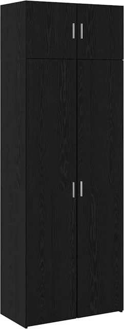 vidaXL Aufbewahrungsschrank in Schwarz und Eichen-Optik mit Schwenktüren und Regalböden, B/T/H: 80 x 41 x 225 cm - Bild 1