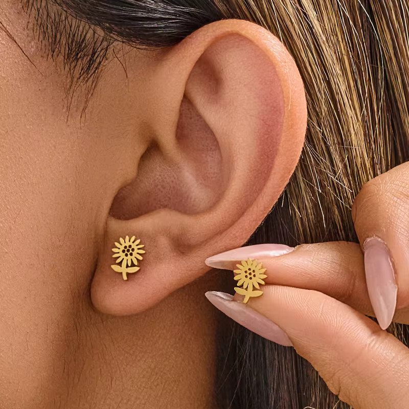 SMJEL Ohrstecker Sonnenblumen, Gold, Damen - Bild 2