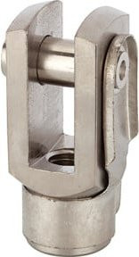 Riegler Gabelkopf Typ Y in Silber mit Kolbenstangengewinde M10x1,25 - Bild 1