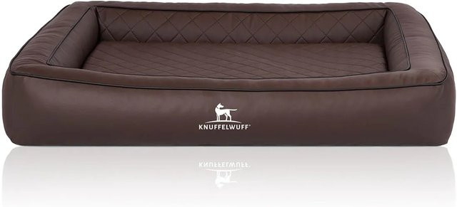 Knuffelwuff Hundebett Hampstead Orthopädisch aus Kunstleder in Braun mit Memory Foam, B: 155 cm, T: 125 cm - Bild 1