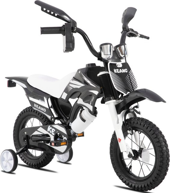 KEANO Motocross-Stil Kinderfahrrad, mit Stützrädern und Nummernschild - Bild 1