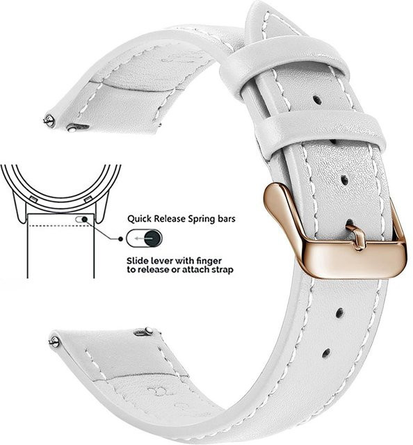 SAMCO Uhrenarmband Leder, Weiß, Herren - Bild 1