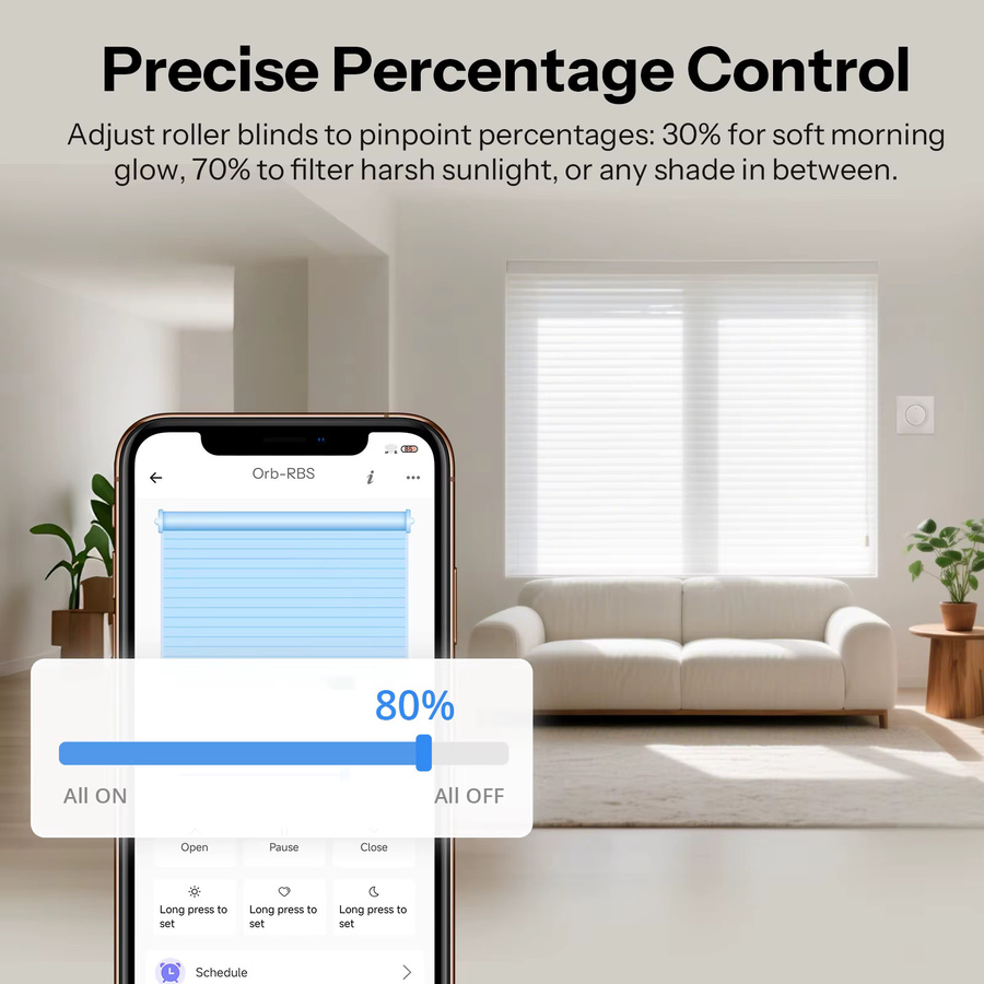 SONOFF Orb-RBS Fusion Series Matter Rollladenschalter MINI-RBS-E, WLAN Rollladensteuerung mit Prozentsteuerung in Weiß, kompatibel mit Alexa, Google Home und Apple Home - Bild 2