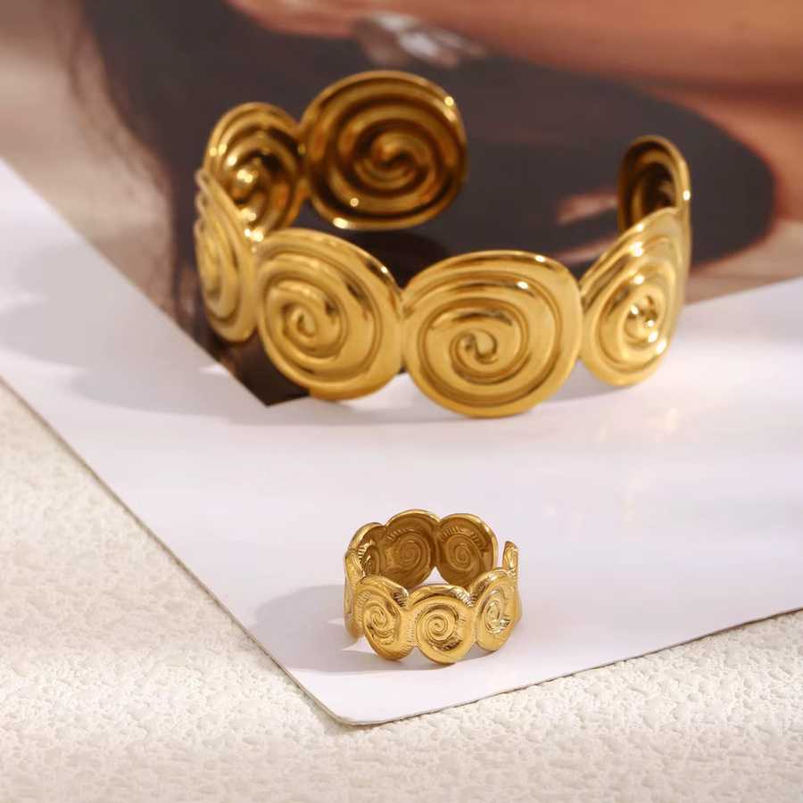 MamacitaSlay Schmuck-Set Armreif und Ring, Edelstahl, Gold, Damen - Bild 3