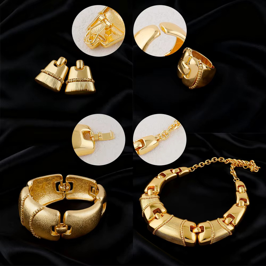 Schmuckset Halskette, Ohrringe, Gold, Damen - Bild 3