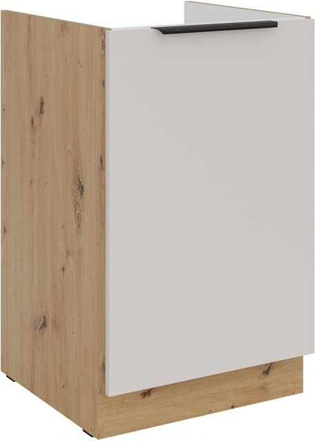 Küchen Spülenunterschrank SOLANO in Kaschmir Beige und Schwarz mit einer Breite von 50 cm - Bild 1
