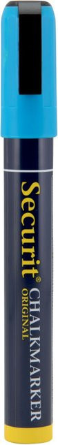 Securit Flüssigkreidestift mit Keilspitze in Blau für professionelle Anwendungen mit einer Schriftbreite von 20 mm - Bild 1