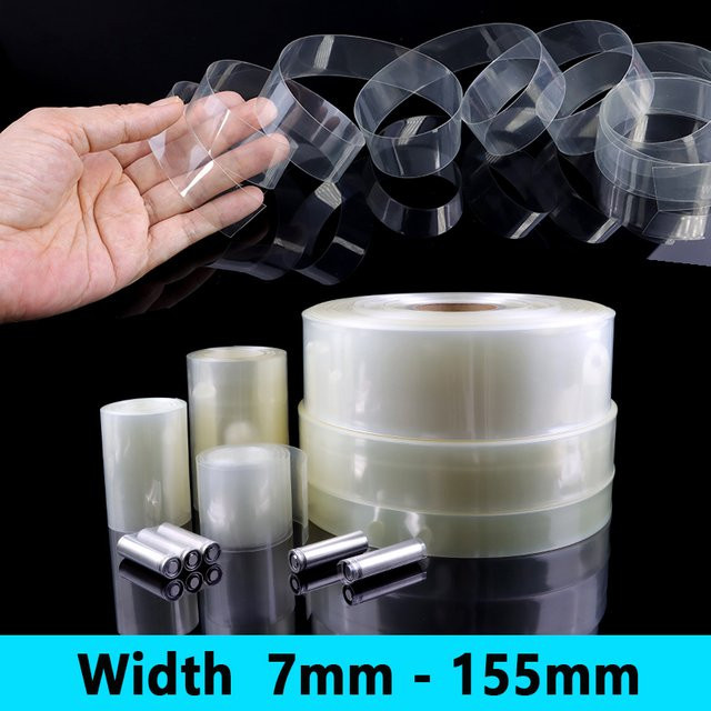 Transparenter PVC-Schrumpfschlauch für Akku-Packs und Kabelisolierung, Durchmesser: 7 mm bis 155 mm - Bild 1