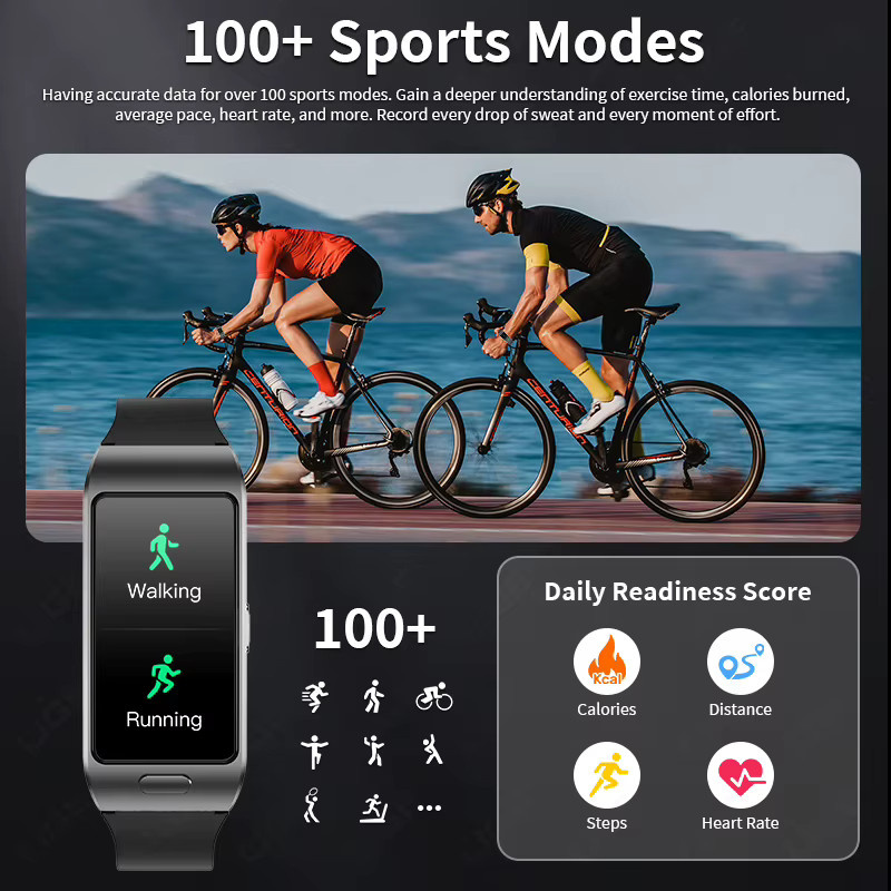 LIGE 2-in-1 Bluetooth Kopfhörer Smartwatch mit GPS-Tracker und Herzfrequenz-Überwachung für Android und iOS in Schwarz oder Blau - Bild 4