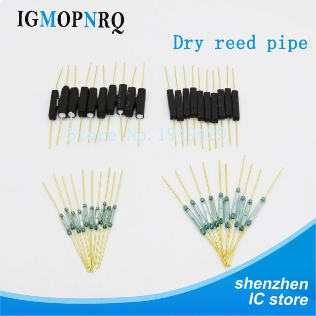 DNIGEF 10er Set Reed-Schalter Kunststoff Typ GPS-14B GPS-14A MKA14103 MKA10110 Magnetische Schalter NC Normalerweise offen 2 x 14 mm - Bild 1