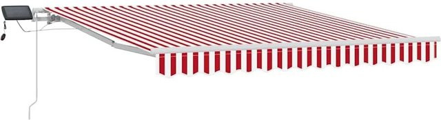 vidaXL Einziehbare Markise Rot-weiß aus Stoff und Stahl, B: 300 cm, H: 250 cm - Bild 1