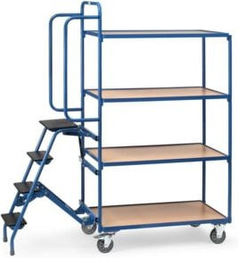 Fetra Kommissionierwagen 2108 in Blau mit TPE-Reifen und 250 kg Tragkraft - Bild 1