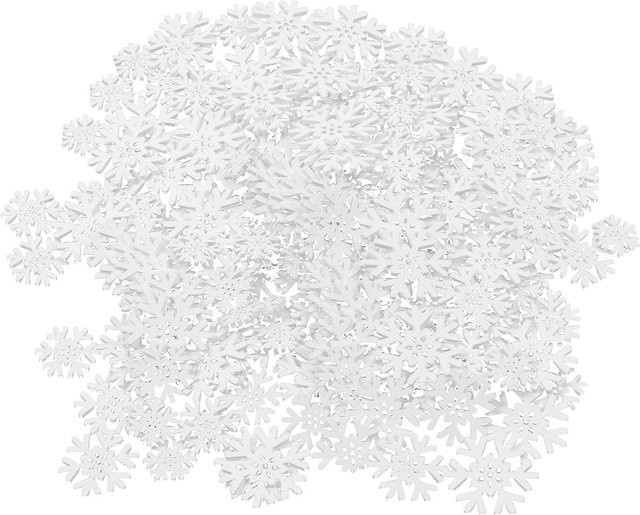 200 Stück Igeteck Schneeflocken Holzscheiben in Weiß für Weihnachts-DIY-Bastelarbeiten - Bild 1