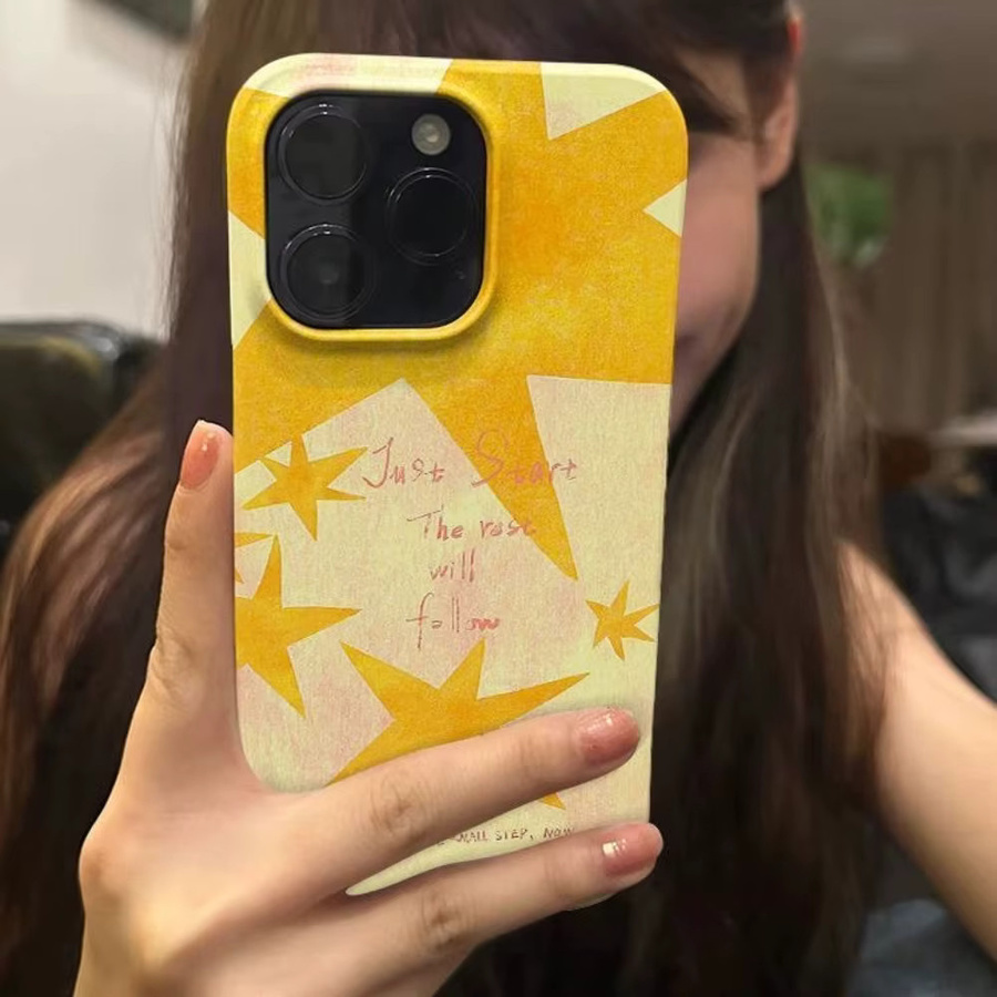 TROPLET Handyhülle mit gelbem Aquarell-Stern-Design für iPhone 11 bis iPhone 17 Pro Max Air Plus - Bild 3