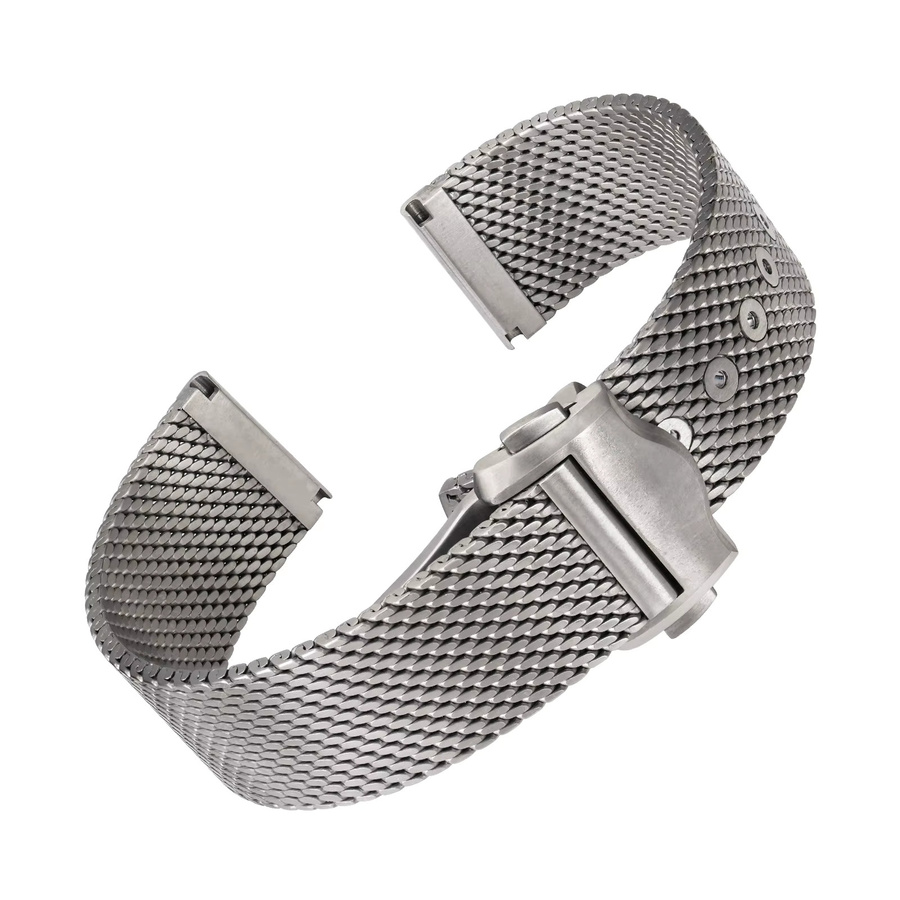 Watchdives Uhrenarmband, Titan, 20 mm, Silber, Unisex - Bild 5