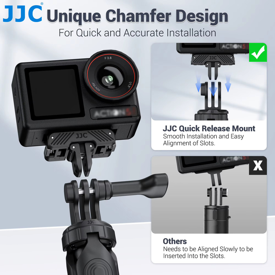 JJC Magnetische Schnellwechselhalterung für DJI Osmo Action 5 Pro, 4 und 3 in Schwarz - Bild 3