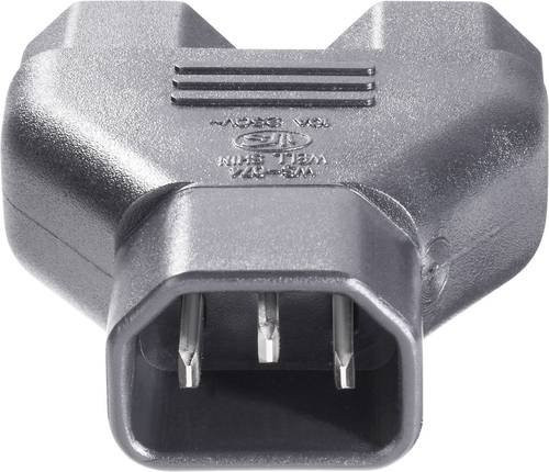 BKL Electronic Kaltgeräte-Adapter C14 auf C13 Stecker und Buchse in Schwarz - Bild 1