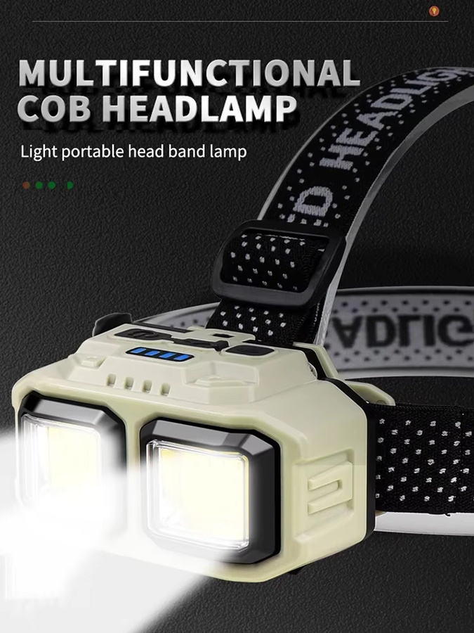 XIWANGFIRE USB aufladbare COB LED Kopf-Taschenlampe in Weiß für Camping und Angeln - Bild 7
