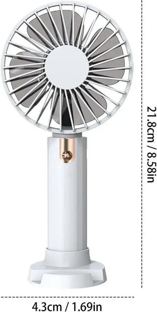 Tragbarer Mini-Ventilator von BC Electrical Appliances in Weiß mit 3 Geschwindigkeiten und wiederaufladbarem Akku - Bild 1