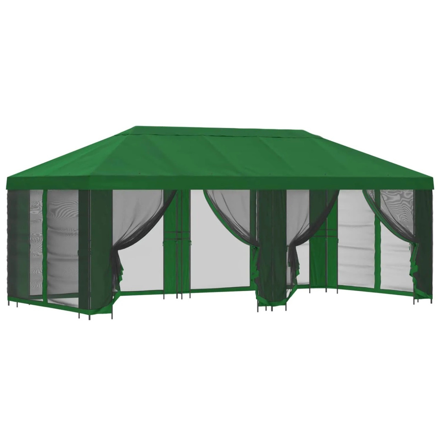 vidaXL Pavillon mit Seitenwänden aus Polyester und Stahl in Grün, B/T: 6 x 3 m - Bild 2