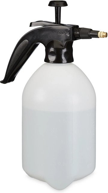 Relaxdays Drucksprüher für den Garten in Schwarz mit Messing und Kunststoff, 2 Liter, B/T/H: 32 x 21 x 12,5 cm - Bild 1