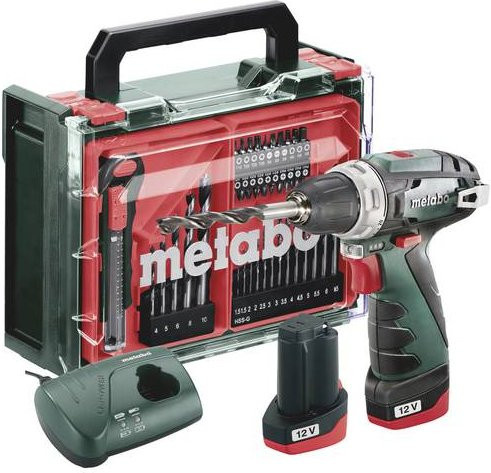 Metabo PowerMaxx BS Basic Set Akku-Bohrschrauber 12 V mit 41-teiligem Zubehör in Grün/Schwarz - Bild 1