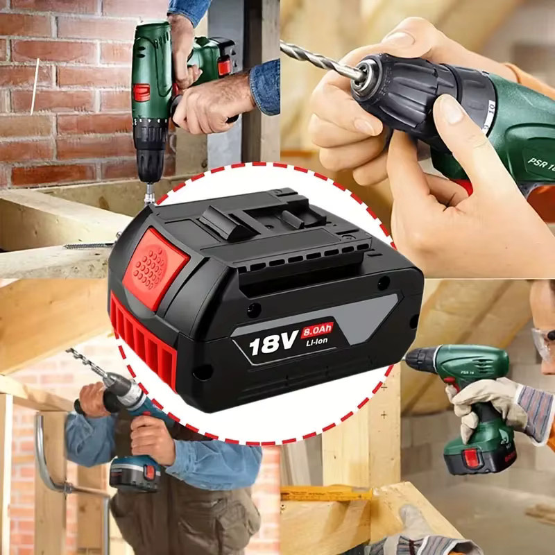 Bosch GBA 18V 8,0 Ah Professioneller Li-Ion Akku mit LED in Schwarz für Bosch 18V Ladegeräte Ersatz BAT609G BAT622 BAT618G - Bild 5