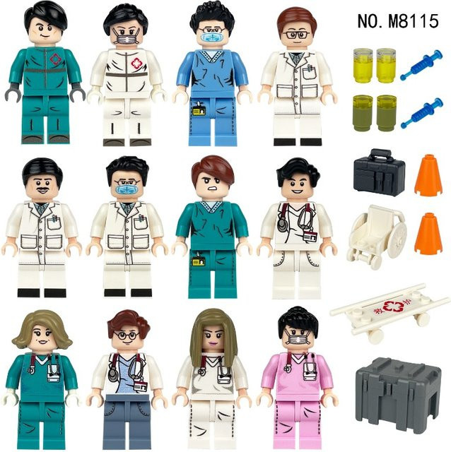 Renji Rescue Center M8115 Kinder-Bausteine-Set, mit Spielzeugtrage - Bild 1