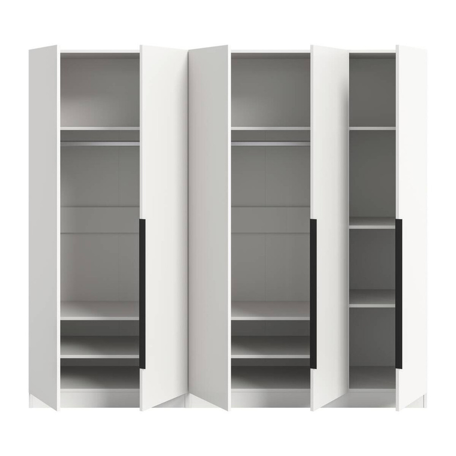 Kleiderschrank KOPENHAGEN xonox.home weiß matt B/H/T: 200 x 181 x 52 cm - Bild 3