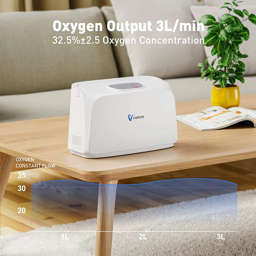Varon Tragbarer Pulse Flow Sauerstoffkonzentrator Concentra mit 33 % Reinheit in Weiß - Bild 6