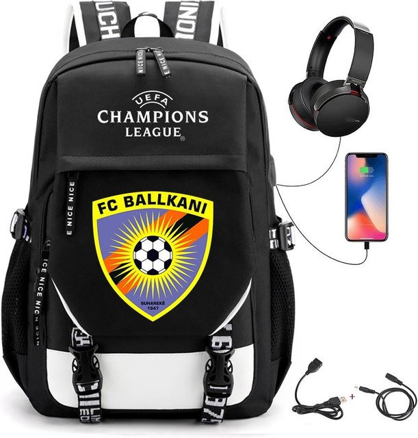 3-teiliges Schulrucksack-Set in Schwarz aus Oxford-Stoff mit Schultasche und Federmäppchen - Bild 1
