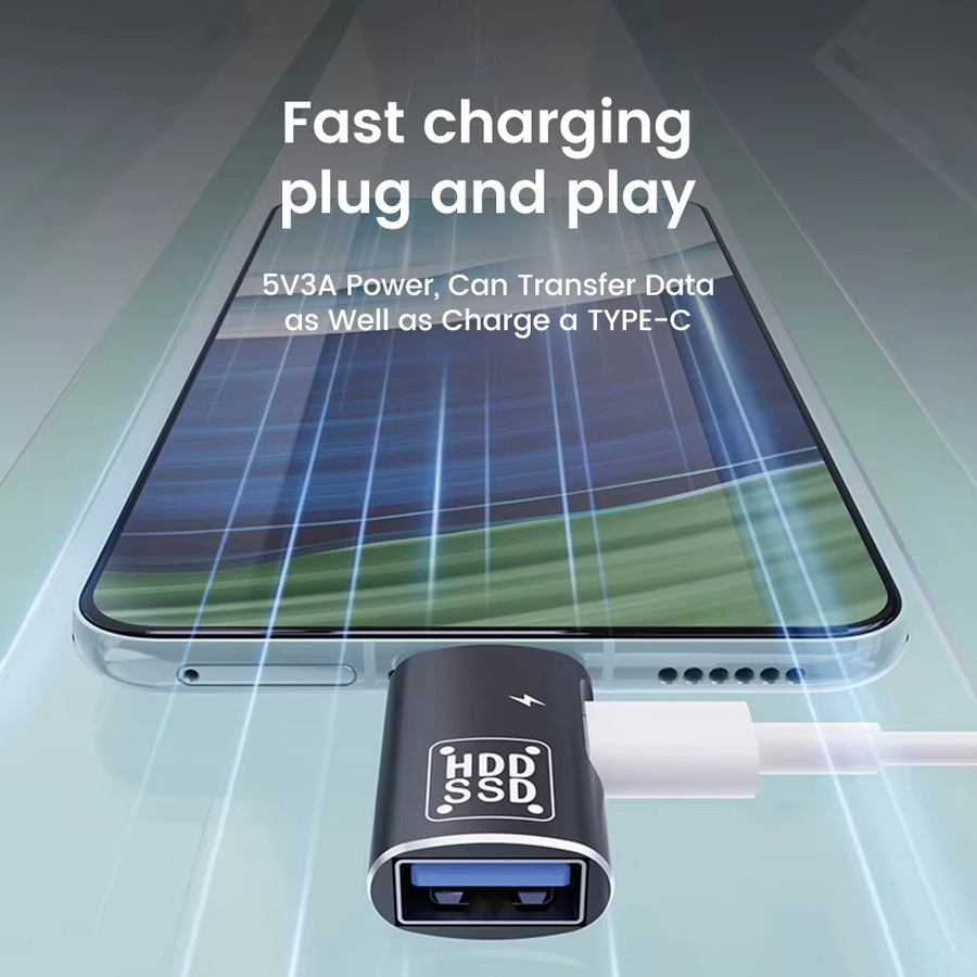 NNBILI 2-in-1 OTG Adapter USB-C auf USB 3.0 und USB-C Buchse in Schwarz für iPhone 15, Samsung und Xiaomi - Bild 3