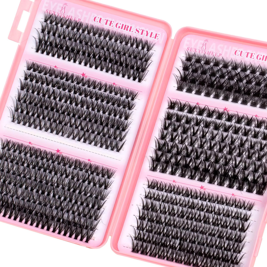 SEXYSHEEP Wimpernverlängerungs-Set mit Wimpernbüscheln, Wimpernkleber und Versiegelung, Unisex - Bild 5