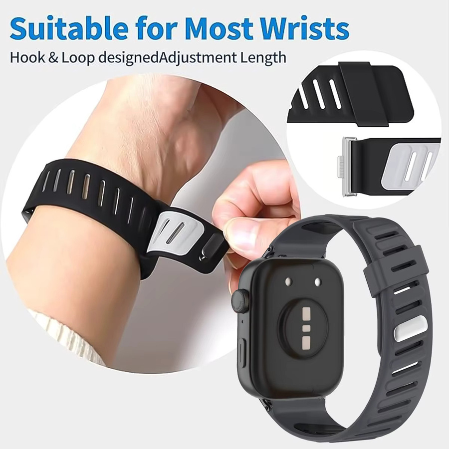 FancyWrist Uhrenarmband Silikon, zweifarbig, Schwarz, Unisex - Bild 3
