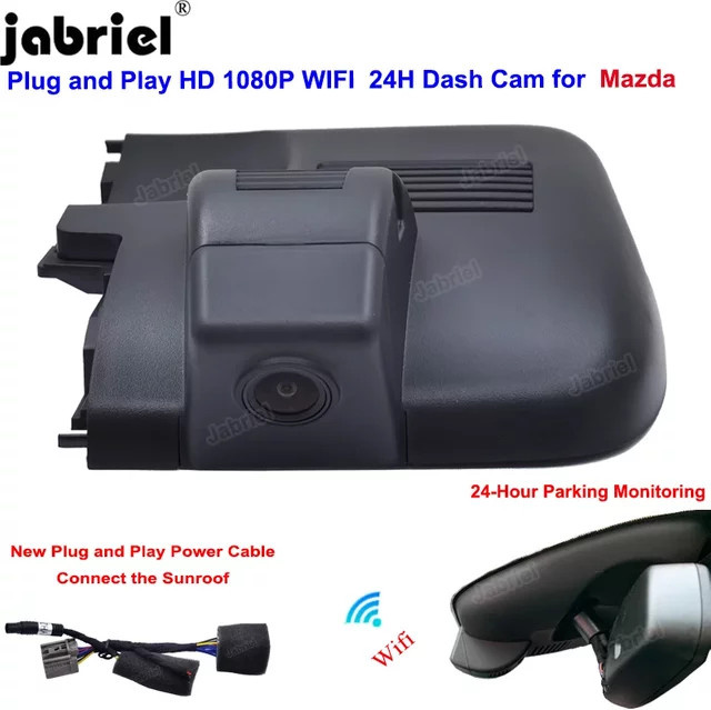 Hochwertige Full HD 1080P Dashcam mit Wifi und 24H Parküberwachung für Mazda 6, Schwarz - Bild 1