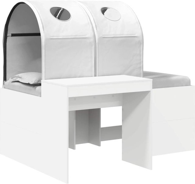 vidaXL Bett mit Tunnel in Artisian Eiche und Weiß aus Holzwerkstoff - Bild 1