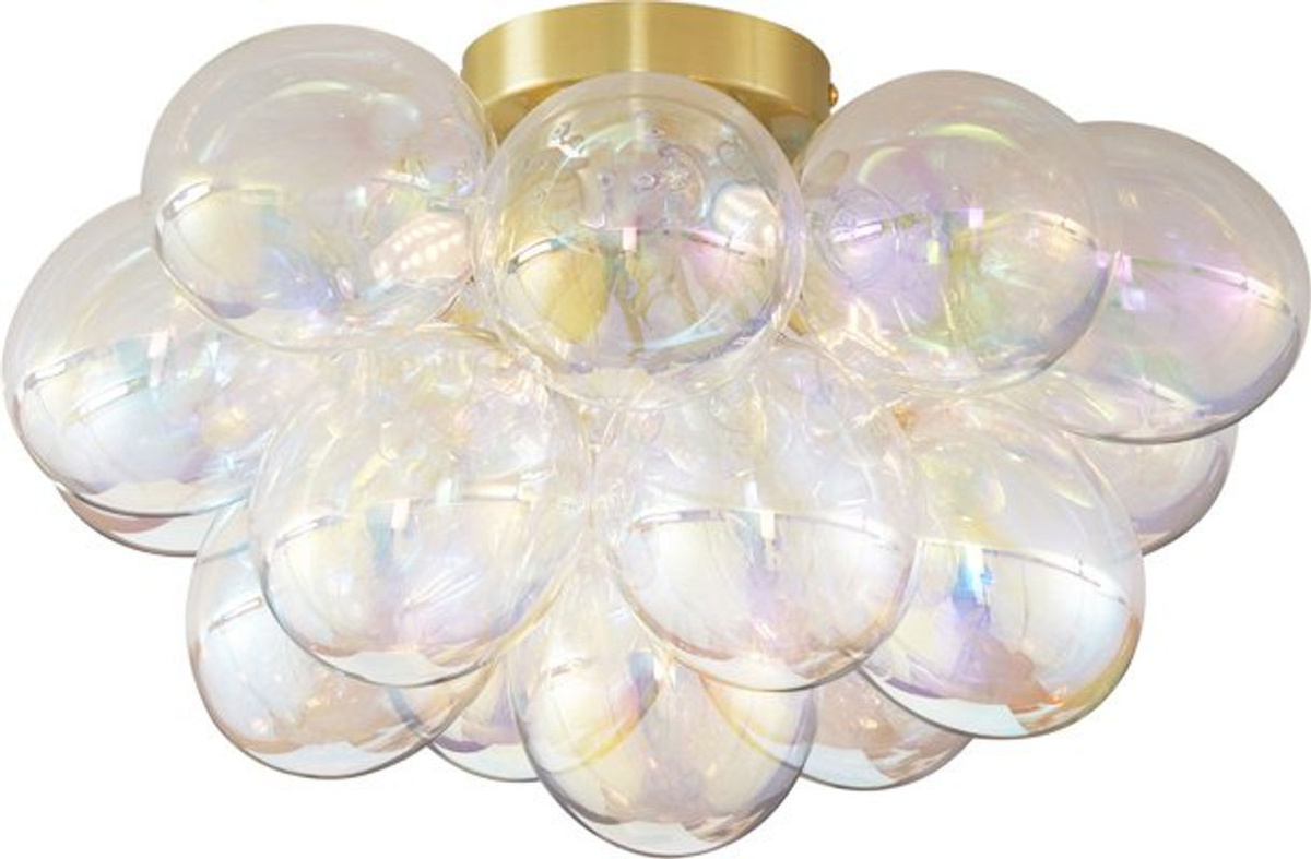 QAZQA Design Deckenleuchte Uvas in Messing mit buntem Regenbogenglas, 4-flammig, modern - Bild 1