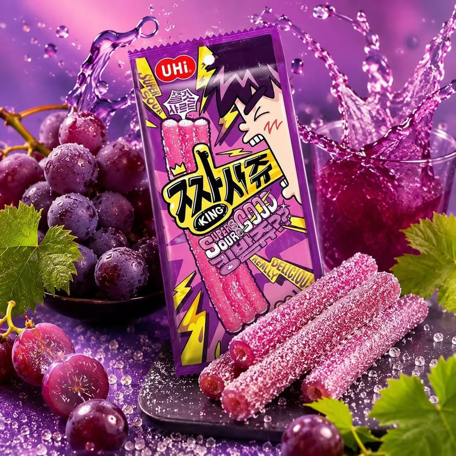 YEM Weintraube saure Streifen Gummibärchen 2 x 150 g - Bild 2