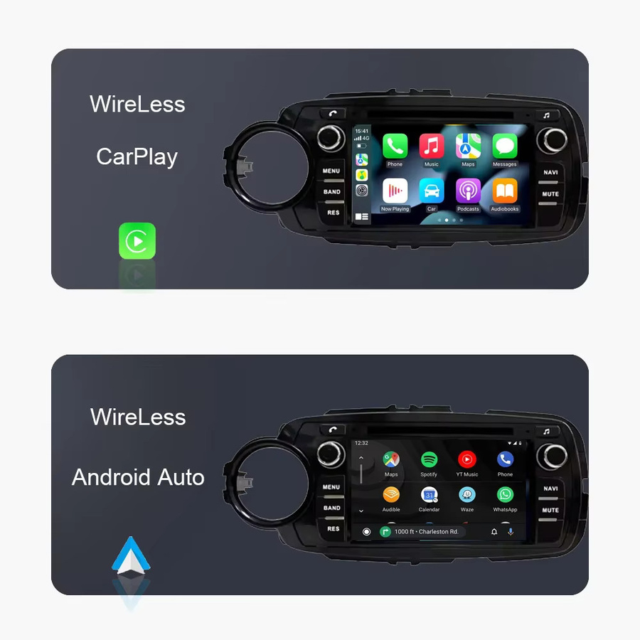 Sadocom Android Multimedia Navigation für Toyota Yaris 2012 - 2017, Qualcomm 8-Core, Android 13.0, 8GB RAM, 256GB Speicher, Wifi und GPS, Schwarz - Bild 3