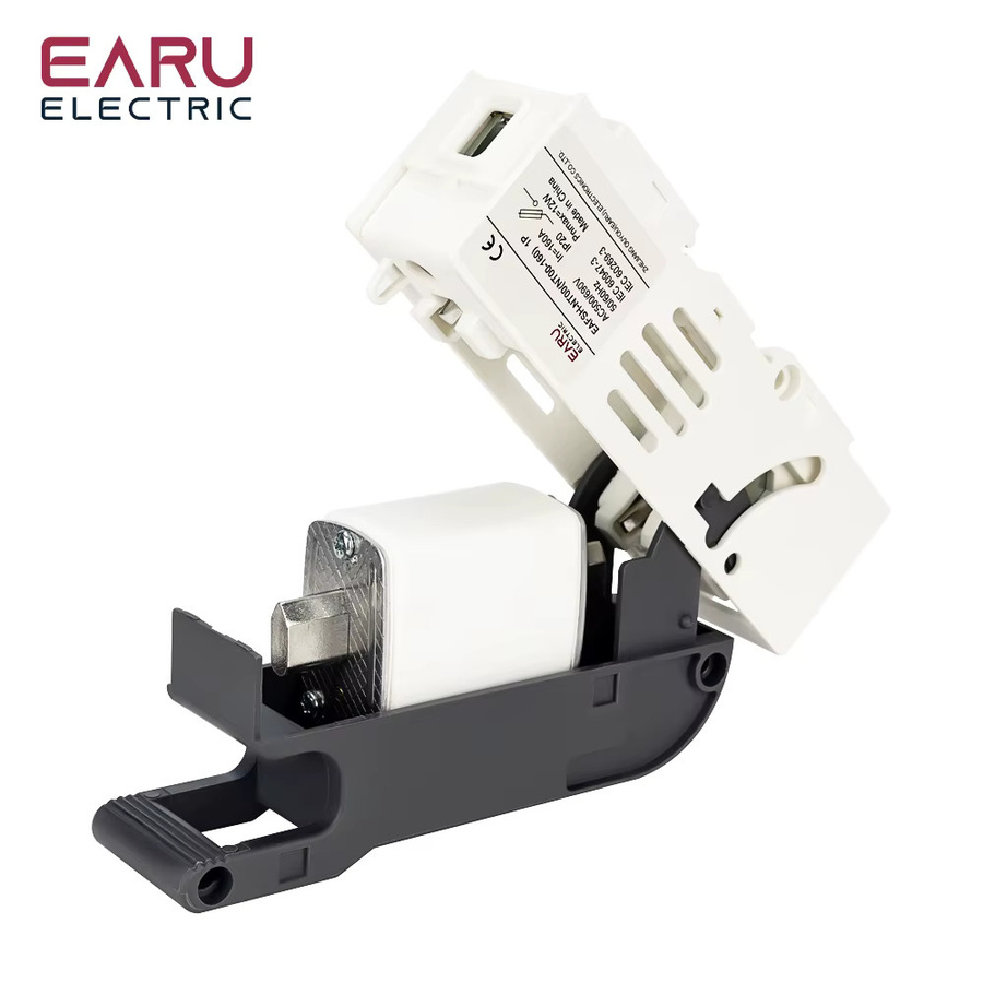 EARU NT00 Sicherung Trennschalter Plug-in Messer Typ für 100A 160A, DC 12V-1000V AC 500V 690V, Weiß - Bild 4