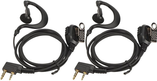 DIYelecs Zweiwegefunk Ohrhörer Universal K-Kopf mit Mikrofon und 2-Pin Anschluss in Schwarz - Bild 1