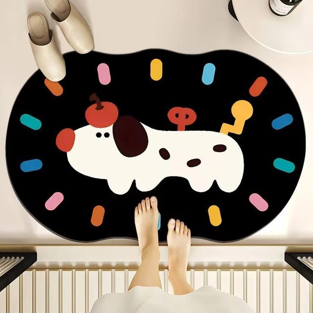 Saugfähige Kieselgurmatte von Yiran Furniture für Badezimmer und Toilette, Schwarz, B/T: 60 x 40 cm - Bild 1