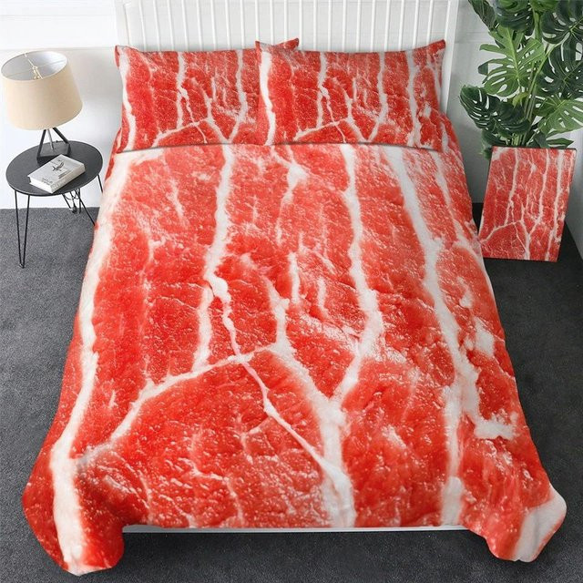 Lodestar 3D Bettwäsche-Set mit Fleisch-Print, 3-teilig, Multicolor, Breite: 173 cm, Tiefe: 218 cm - Bild 1