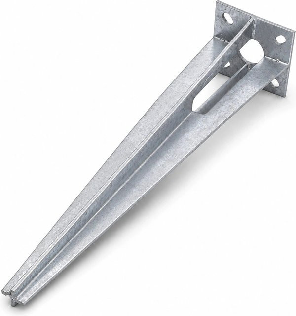 TRUTZHOLM Bodenhülse verzinkt in Silber, Durchmesser: 34 mm, Länge: 50 cm, für Pfosten 100 x 100 mm - Bild 1