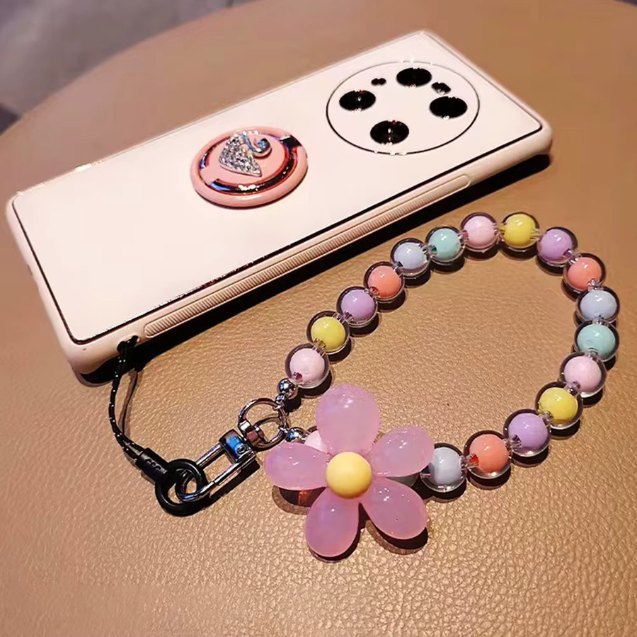 Handy Anti-Lost Lanyard für Damen mit bunten Macaron Perlen als kurzes Handgelenk-Schlüsselanhänger in Multicolor - Bild 4